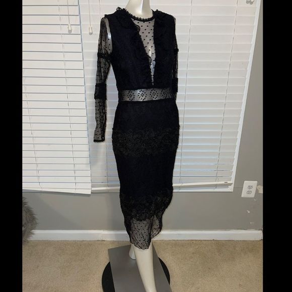 Alexis Elize Long-Sleeve Lace Midi Dress - Picture 3 of 5